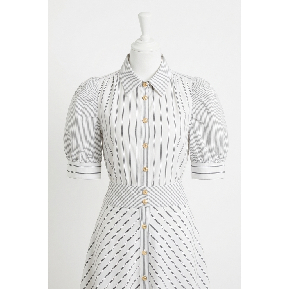 NEW JS71 burke blouse in white/black stripe